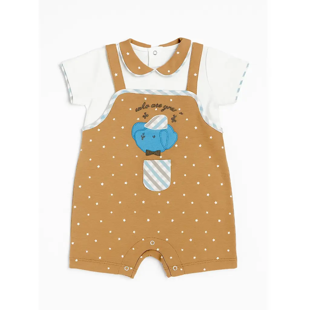 Bear and stars strap short romper 5802