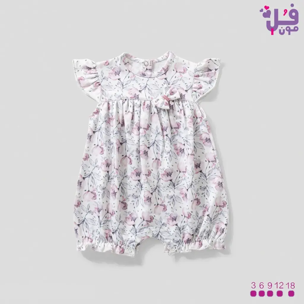 FULL MOON Short Salopette with Rose Flowers 15882 