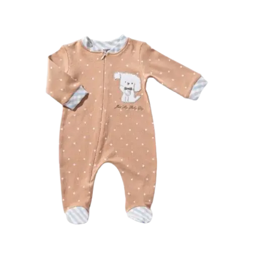 Cotton interlock jumpsuit with dog and stars 15801