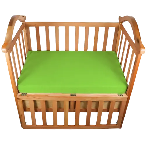 Edu Fun Wooden Baby Bed 110×70 with Adjustable Side and Wheels