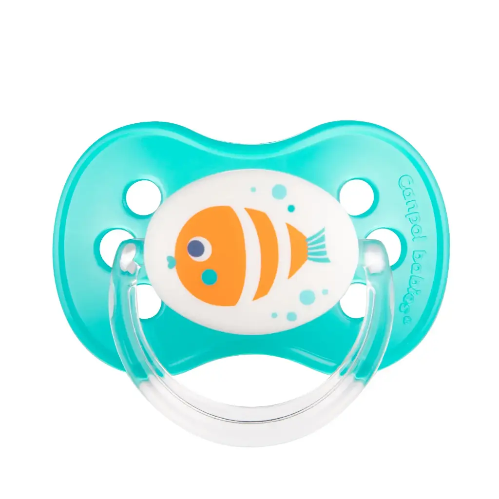 Canpol babies silicone anatomic 6-18m soothing teat with glitter NATURE 22/507