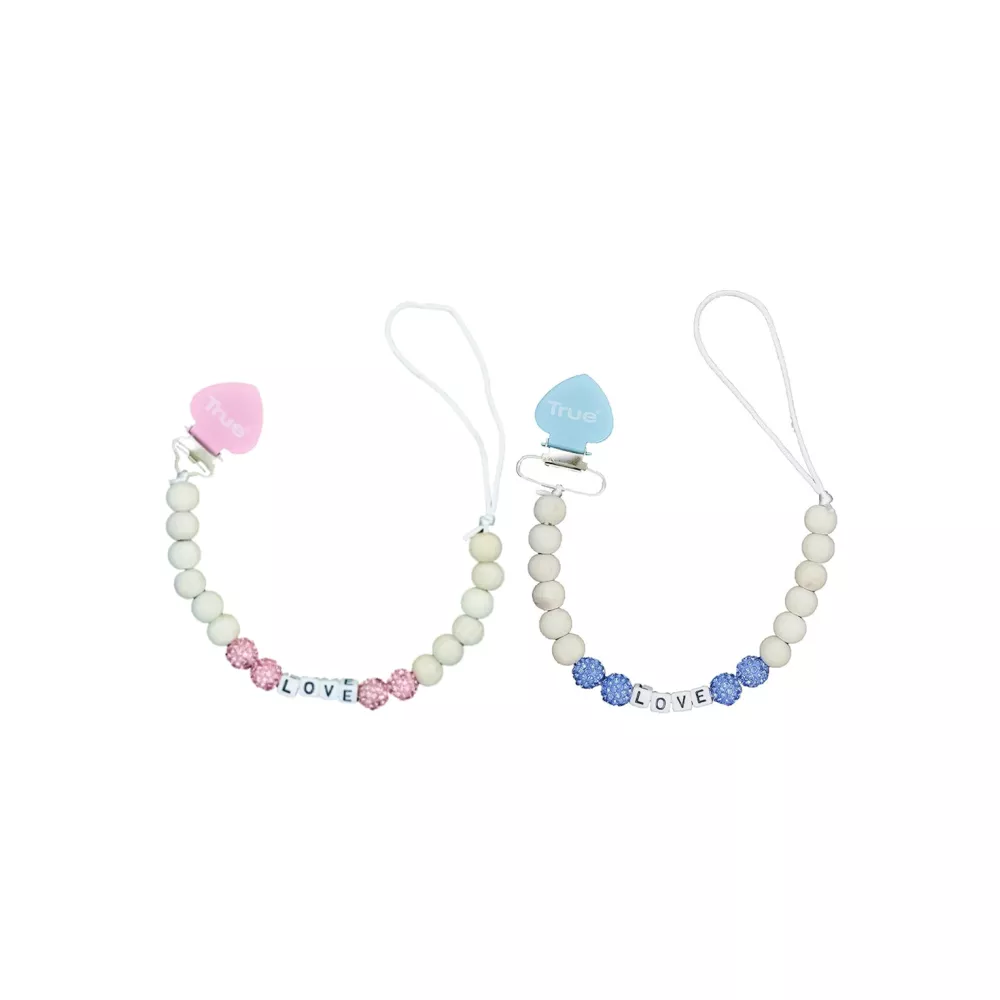 True Gold Pacifier Chain with Glitter LOVE 9777