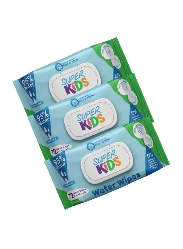 superkids wet wipes 72 tissues offer 3 pcs