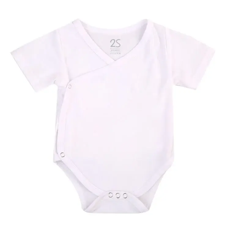 Short Sleeve Plain White Snaps Bodysuit 0-221X1P