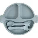 True Gold Silicon feeding set includes Plate, Fork & spoon 4502