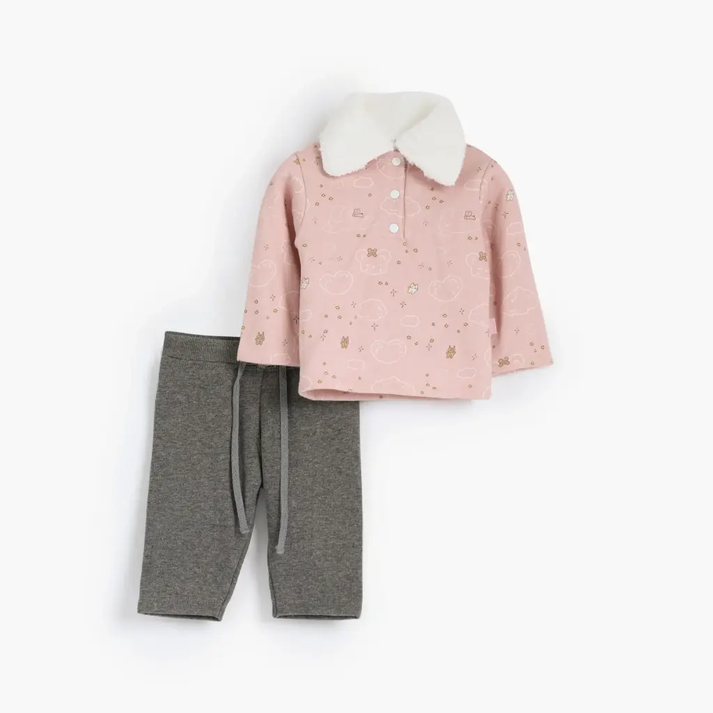 Junior Round Printed Pajamas Set  1702