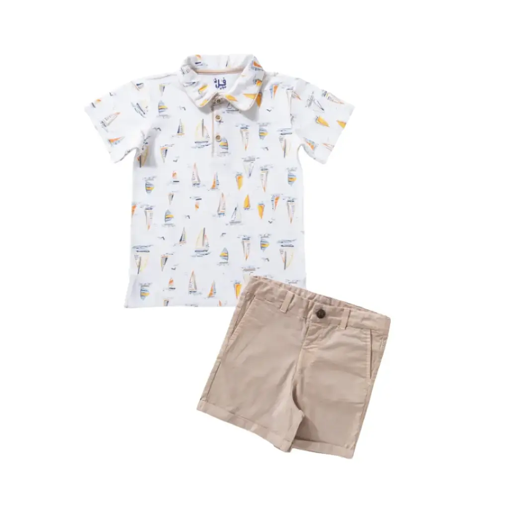 Coffee-Colored Gabardine Shorts Set 291+ 19295