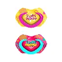 Canpol babies Silicone Symmetrical Soother 0-6m NEON LOVE 2 pcs 22/652