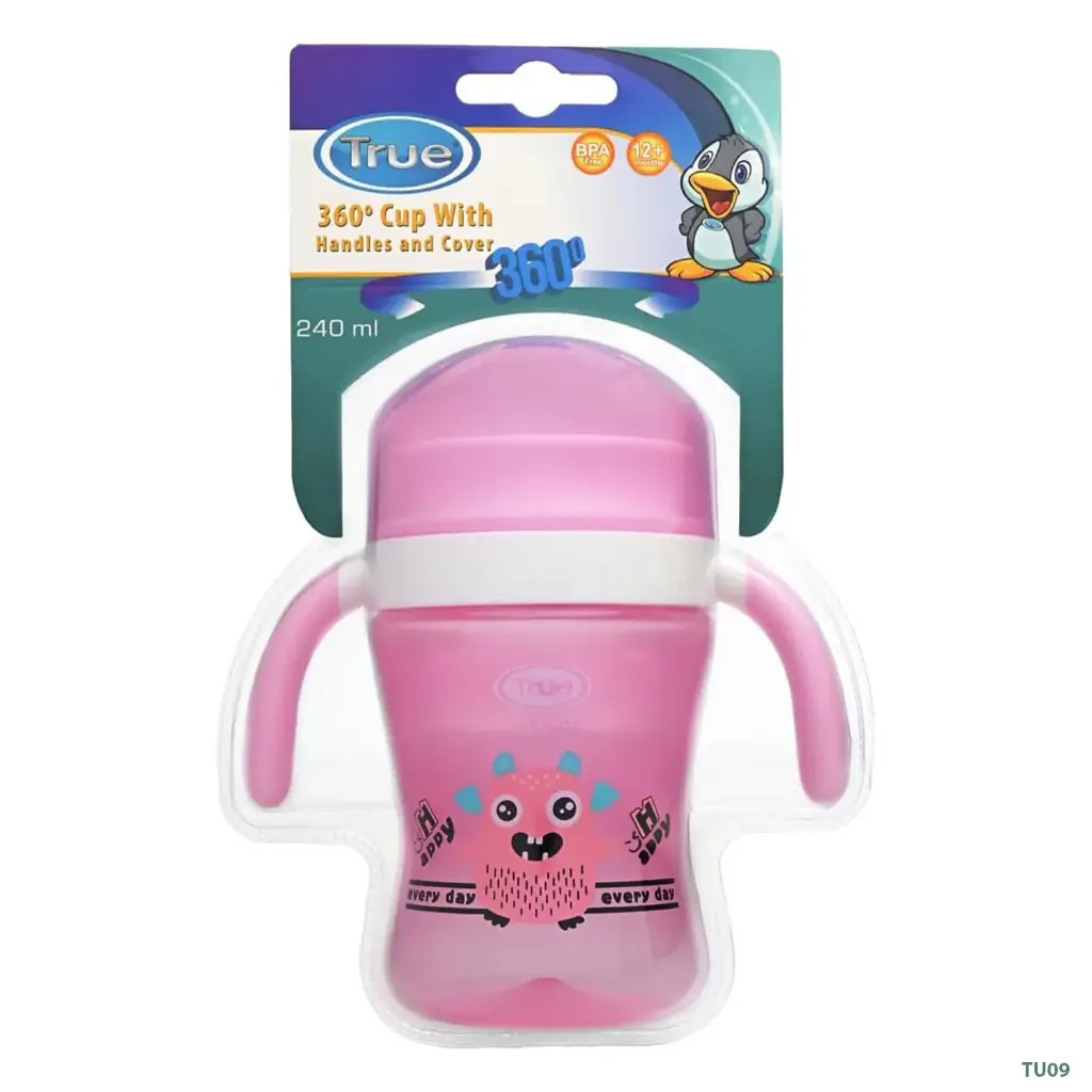 True 360 cup 12m+ 240ml with handles & cover 4150 
