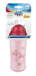 Canpol babies Sport Cup with Silicon Flip Top Straw 260ml flaming 74/050