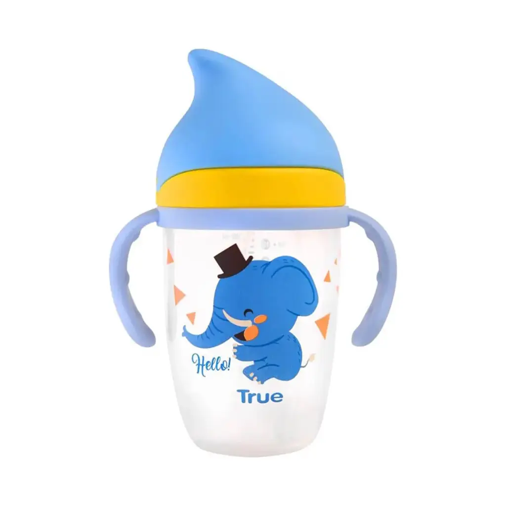 True Gold Weighted Straw Cup 300ml 12m+ Elephant 4801