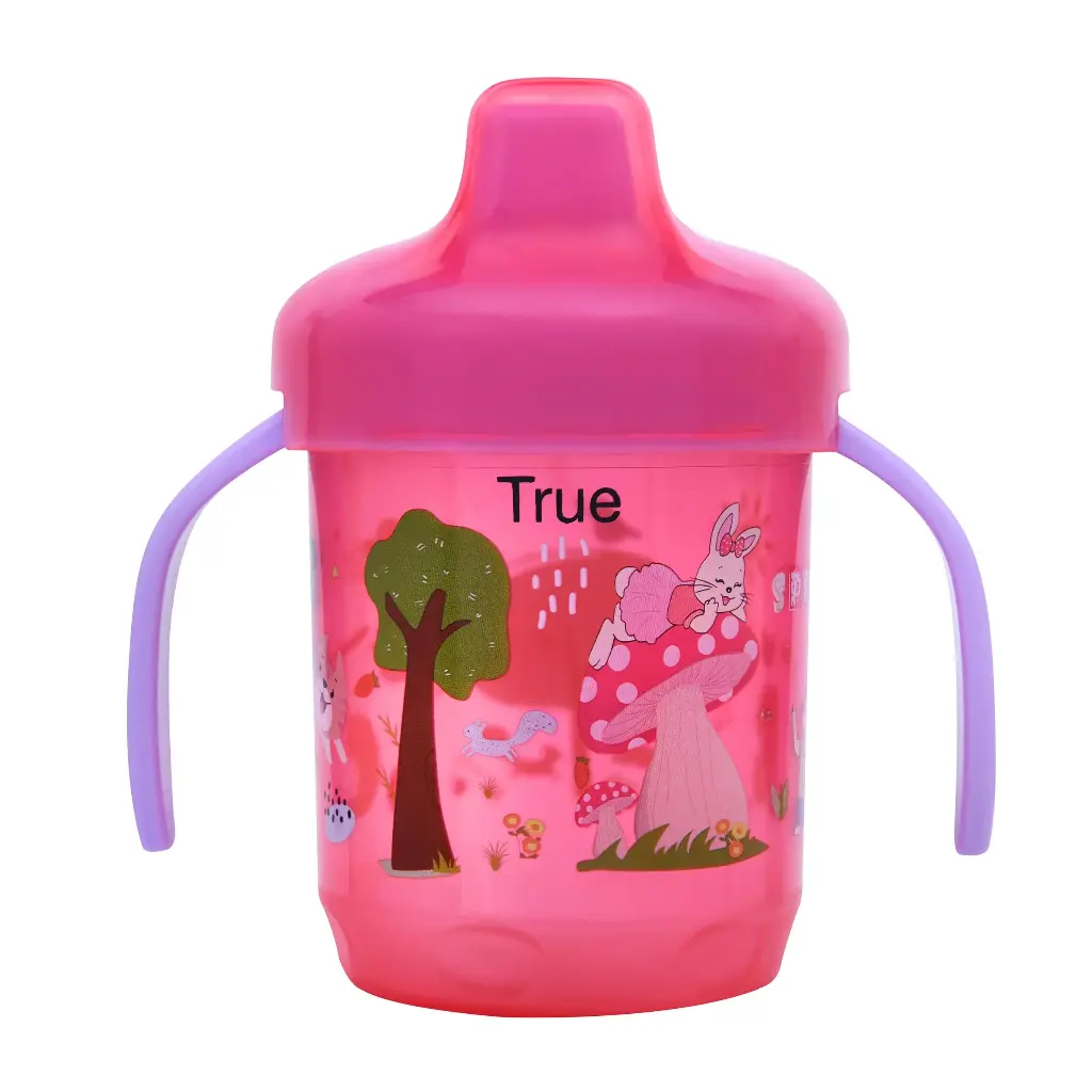 True Non spill Hard spout cup age 9m+ 260ml with handles & cover 4135