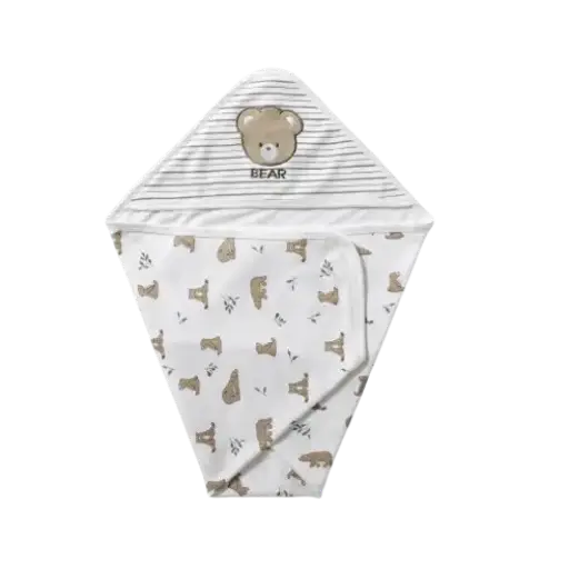 [11193] Cotton interlock baby bear coverlet 7141 