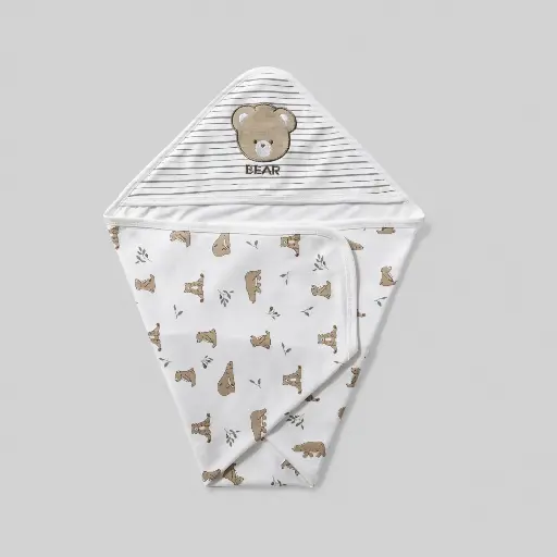 [3009] Cotton interlock baby bear coverlet 7141 