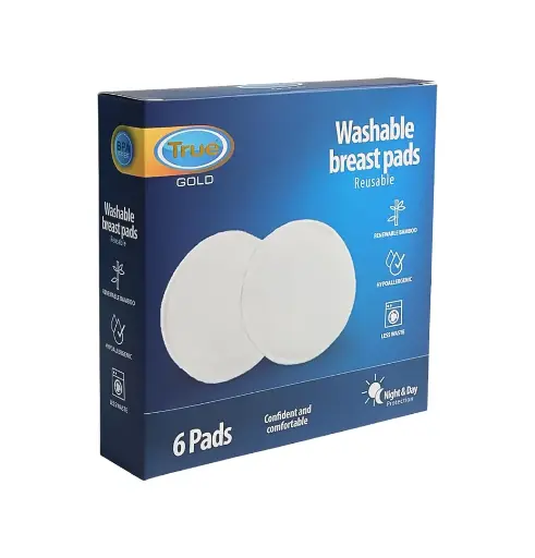 [11921] True Gold Reusable Washable Breast Pads 6pcs 4888