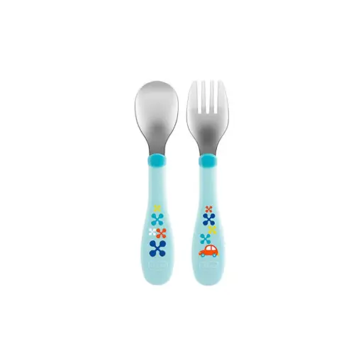 [5079] chicco fork and spoon 18 months 6641