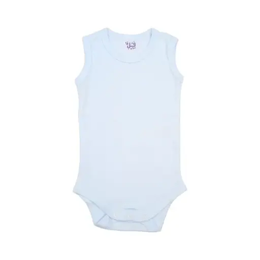 [11247] Bodysuit Light blue short-sleeve 611047