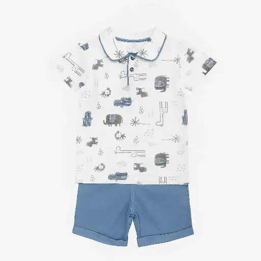 [20022] Gabardine shorts set, teal 19293