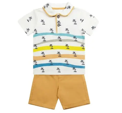 [20020] Orange Gabardine Shorts Set 19291