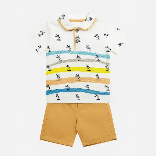 [5084] طقم شورت جبردين اورانج 19291