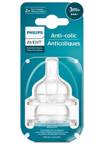 [20633] Philips Avent Anti colic Teat 3m+ 2Pack 763/02