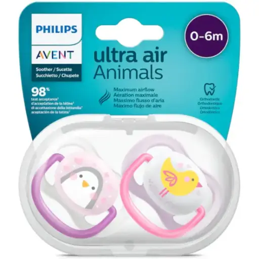 [20635] Philips Avent Pacifier Ortho Decorated 0-6m 2Pack 080/06