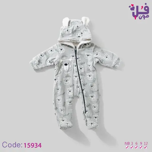 [6060] Padded Velvet Fur Romper 15934