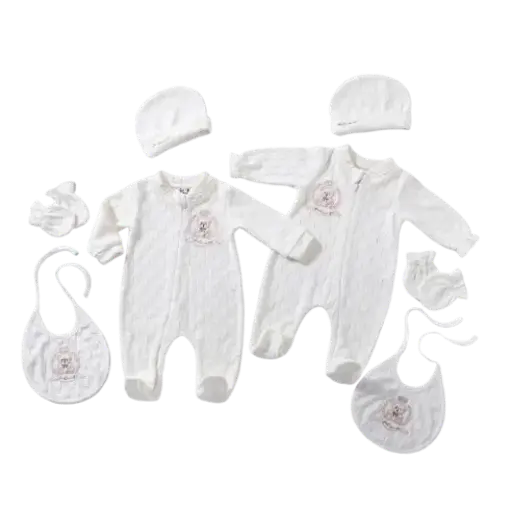 [20054] 4Pcs Knit Salopette Set 15953