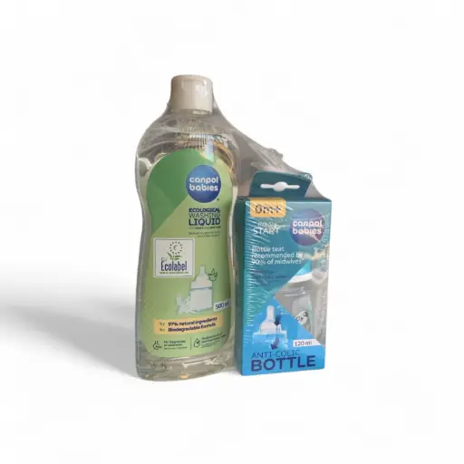 [10058] Canpol babies cleanser for Teats and Bottles 500ml + 120ml anti colic bottle free  
