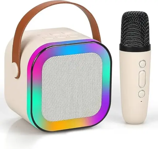 [10404] Speaker System with Wireless Microphone RGB Lights & Lossless Sound with one mic