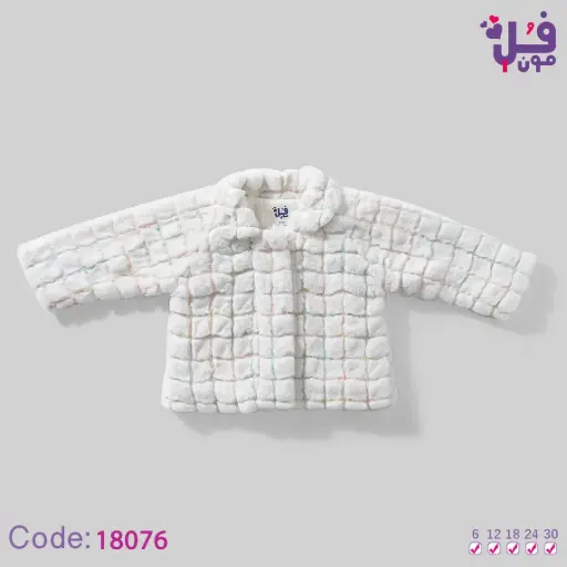 [11170] جاكيت مربعات مبطن فرو 18076