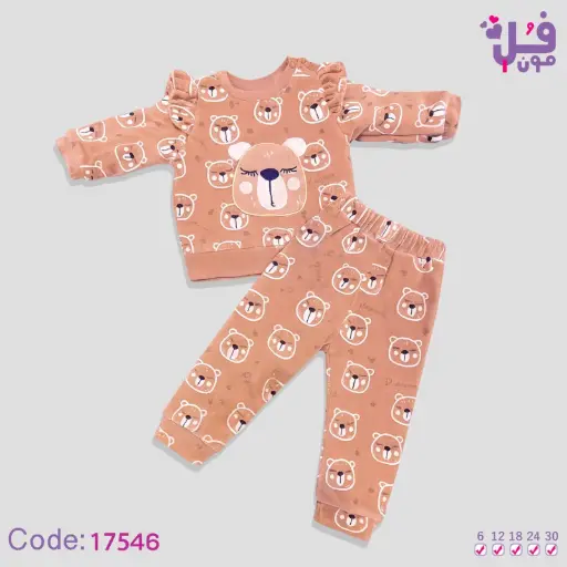 [11172] Full moon Velvet Pajama 2pcs 17546