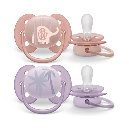 [11677] Philips Avent 091/09 Soother Soft 0-6M Girl DC9 x2
