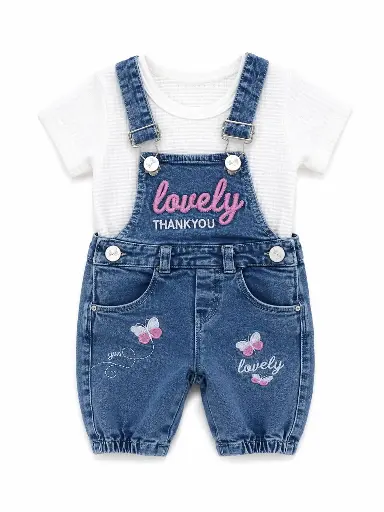 [20803] jumpsuit jeans 2 pcs karamesh