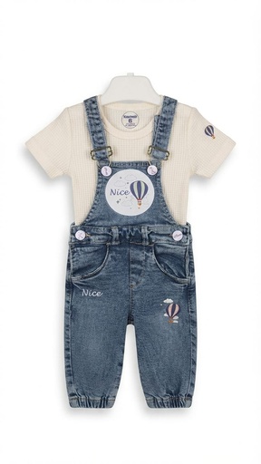 [20809]  set jumpsuit 2 pcs jeans 0228 karamesh