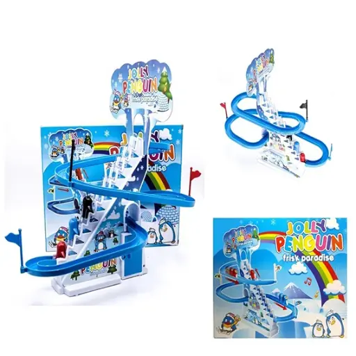 [20829] penguin moving stairs and sliding penguins set