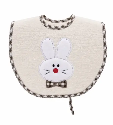 [21305] Square Waterproof Backed Baby Bib 601A