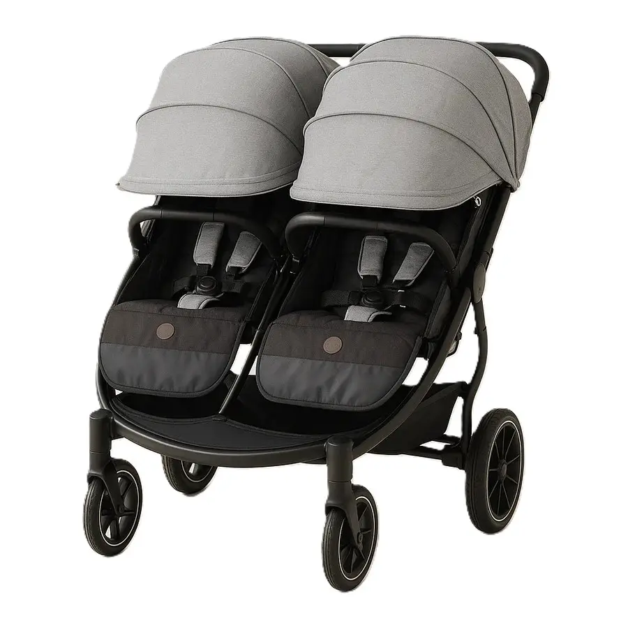 Kidilo LB100 Twin Baby Stroller Foldable Side by Side Grey | KidsHouse