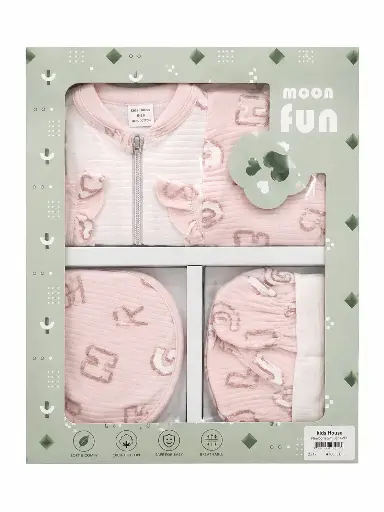[21409] sleepsuit 4pcs set numbers-NB  pink 15983-nb-p