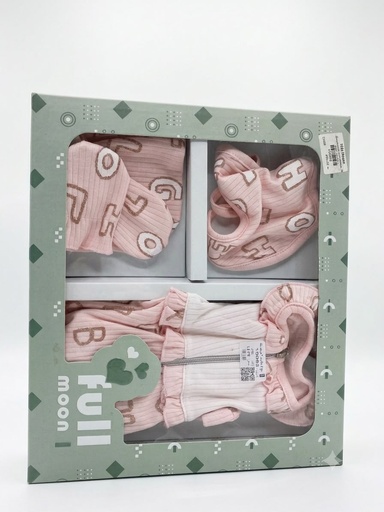 [21410] sleepsuit 4pcs set numbers-3M  pink 15983-3-p