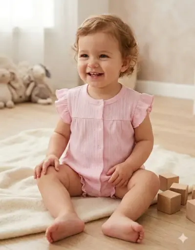  caramel ruffled short-sleeve romper 11