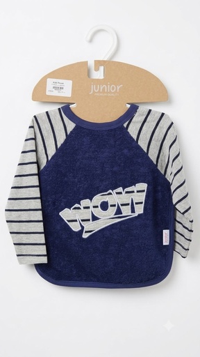 [240030] Long-Sleeve Shirt-Style Baby Bib 0129