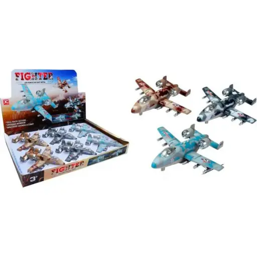 [25077] ALLOY P/B FIGHTER WITH LIGHT/SOUND(6PCS/PDQ)(WITH 2xAG13) XG879-101