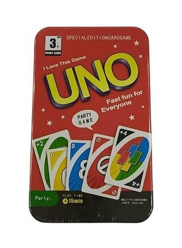 [26224] uno red metal case  card game