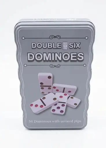 [26244] dominoes metal case largegroup game