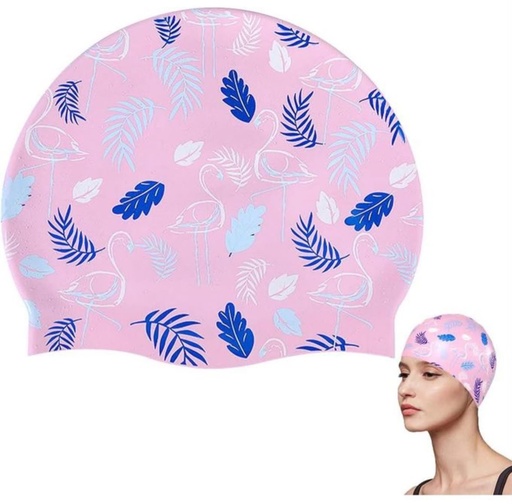 [26432] flamingo 100% silicone swimming cap  2030-10