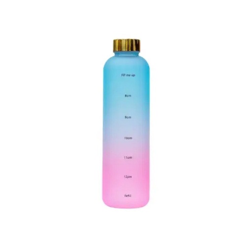 [26678] Glass Water Bottle with Gold Cap