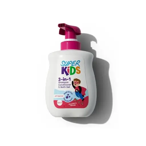 [29851] Super Kids 3-in-1 Shampoo, Conditioner & Body Wash - Strawberry, 500ml