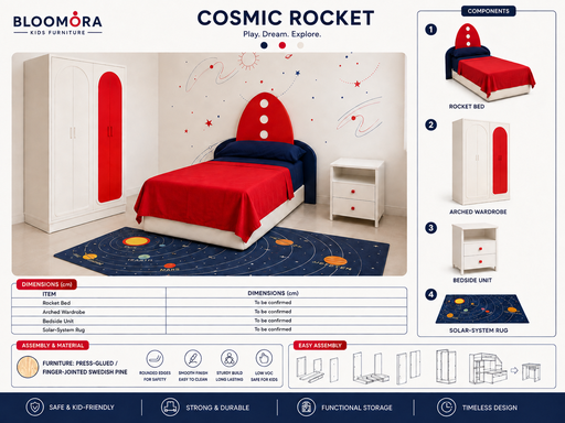 [31063] BLOOMORA Cosmic Rocket kids room set