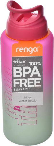 [50459] 912117-024-Renga Moly Colored Decorated Tritan Water Bottle With Straw 1L Multi color